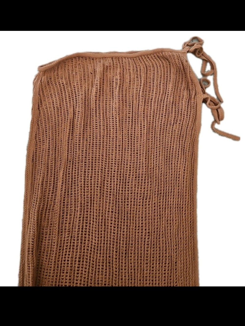 Aerie Womens Brown Crochet Wrap Tie Lightweight Beach Sarong In Horizon L/XL - Picture 6 of 10